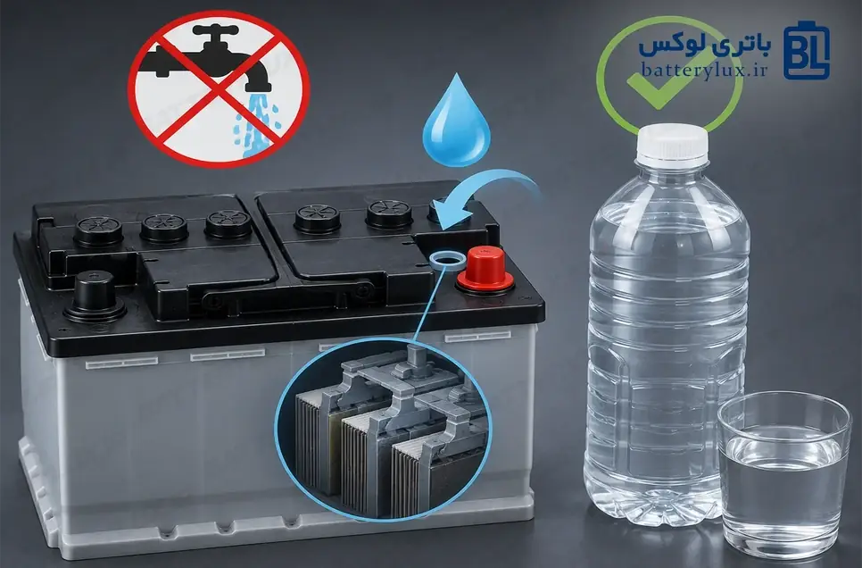 بهترین آب برای باتری ماشین آب مقطر است