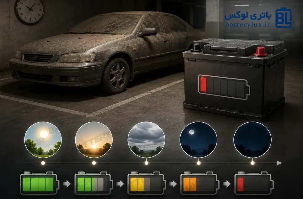 عمر باتری خودرو بدون استفاده