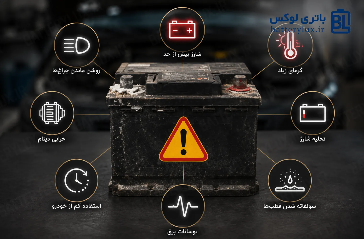 عوامل خرابی باتری ماشین